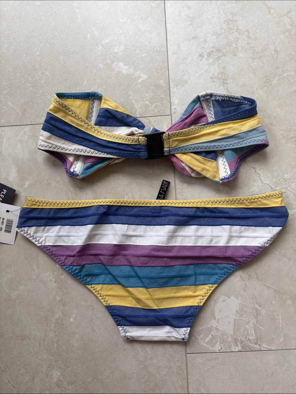 Lisa Marie Fernandez "Poppy" Front-Knot Bandeau Bikini Set - Picture 4 of 4